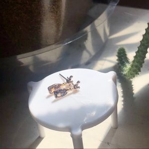 Glittery gold Champaign bottle earring studs